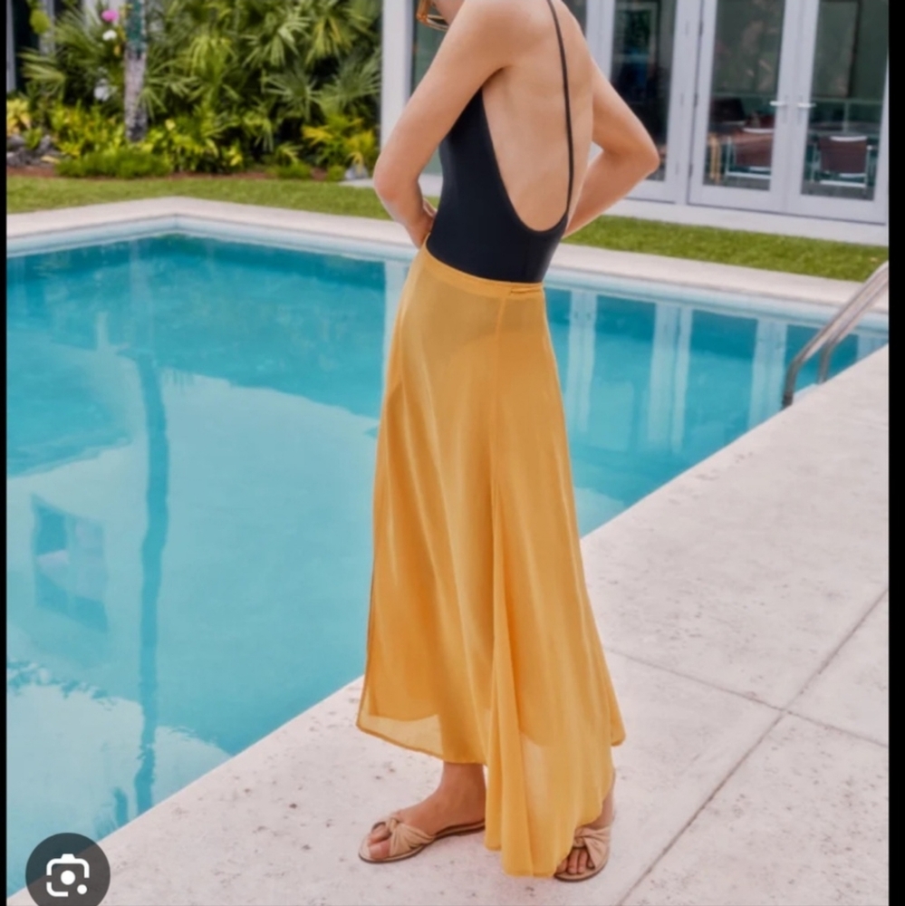 Cuyana Orange Maxi Skirt - Picture 2 of 6